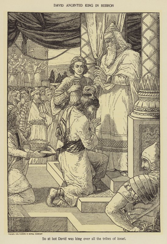 David pomazal krále v Hebronu od Louis John Rhead