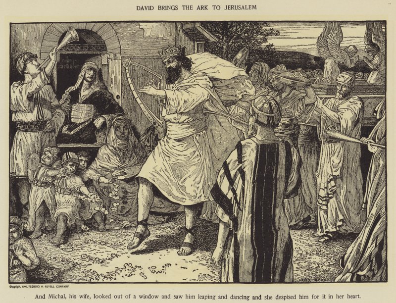 David přináší archu do Jeruzaléma od Louis John Rhead