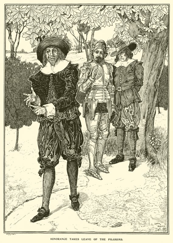 Nevědomost odchází od poutníků (rytina) od Louis John Rhead