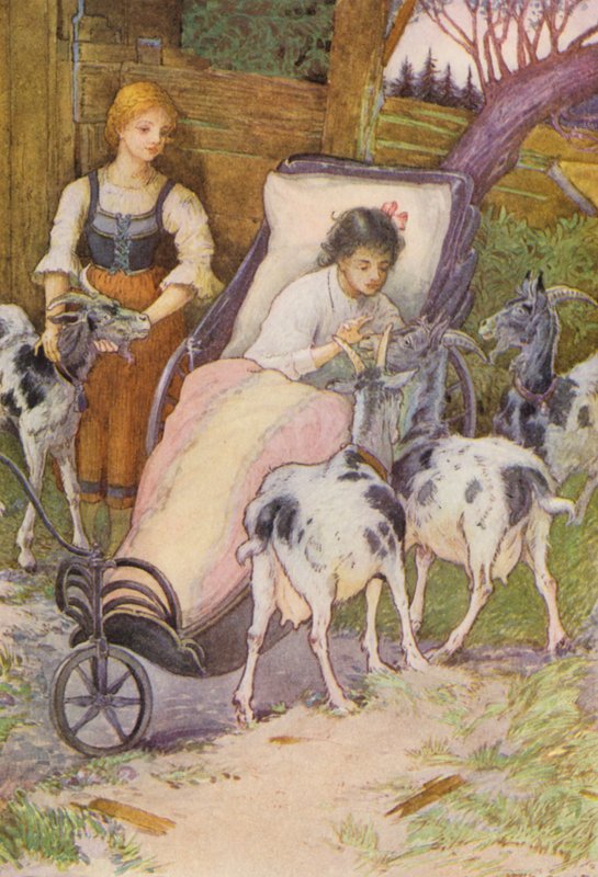 Ilustrace k Heidi od Johanny Spyri (barevná litografie) od Louis John Rhead
