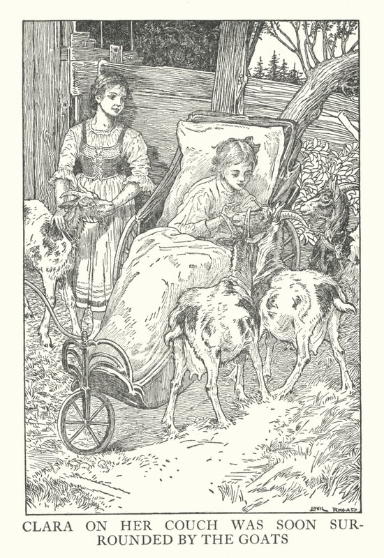 Ilustrace k Heidi od Johanny Spyri (litografie) od Louis John Rhead