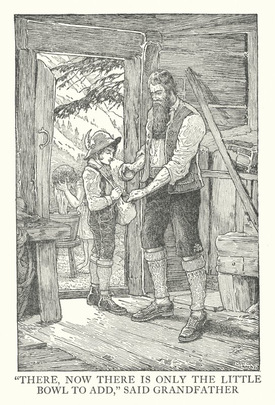 Ilustrace k Heidi od Johanny Spyri (litografie) od Louis John Rhead