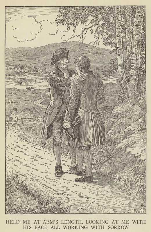 Ilustrace k knize Unesený od Roberta Louise Stevensona od Louis John Rhead