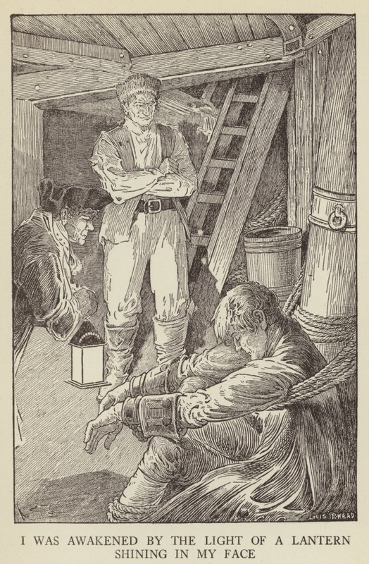 Ilustrace k filmu Uneseno od Roberta Louise Stevensona od Louis John Rhead