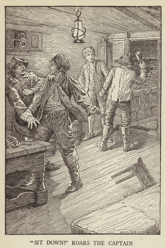 Ilustrace k filmu Uneseno od Roberta Louise Stevensona od Louis John Rhead