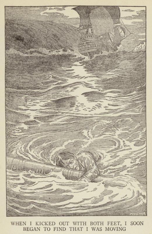Ilustrace k filmu Uneseno od Roberta Louise Stevensona od Louis John Rhead
