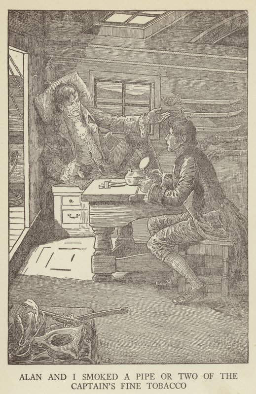 Ilustrace k filmu Uneseno od Roberta Louise Stevensona od Louis John Rhead