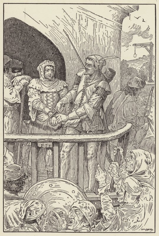 Malý John narychlo přeřízl pouta Willa Stutelyse od Louis John Rhead