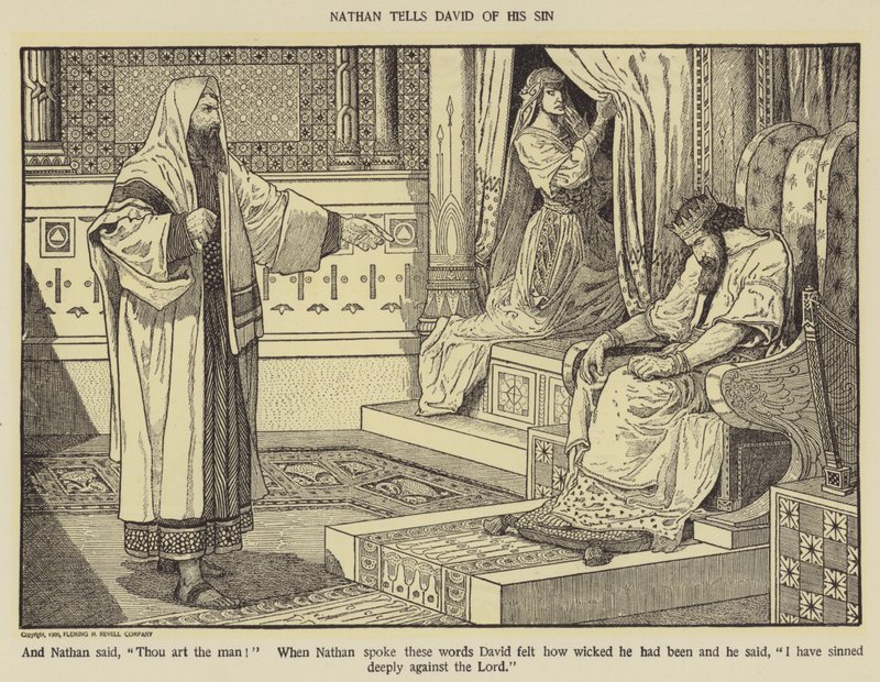 Nátan říká Davidovi o jeho hříchu od Louis John Rhead