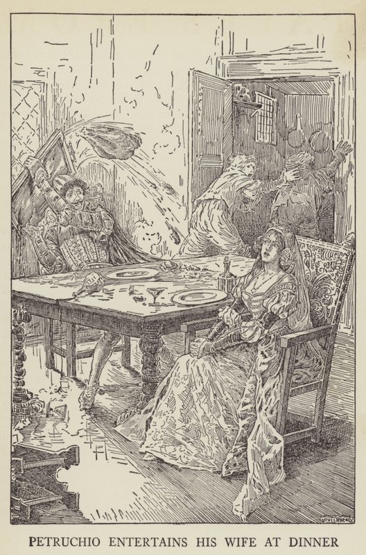 Petruchio baví svou ženu u večeře od Louis John Rhead