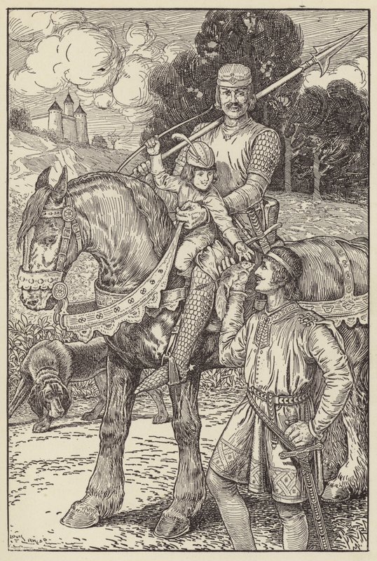 Robert střílel svým malým lukem na veverky od Louis John Rhead