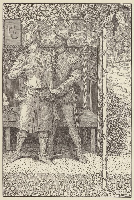 Robin Hood a Marian v jejich altánku od Louis John Rhead
