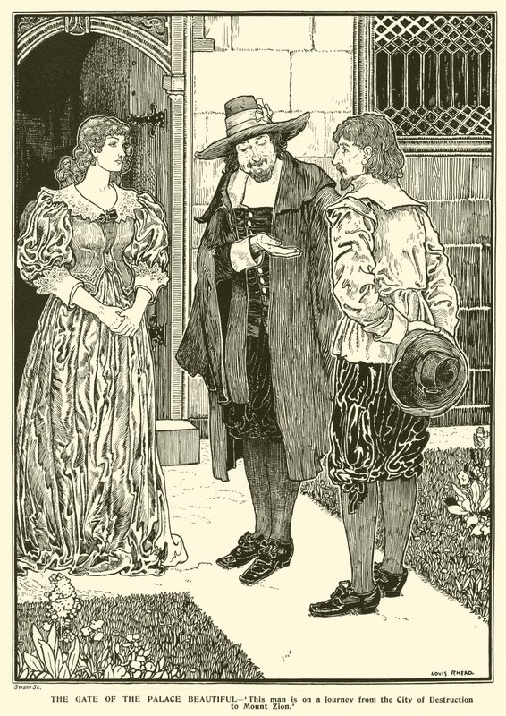 Krásná brána paláce (rytina) od Louis John Rhead