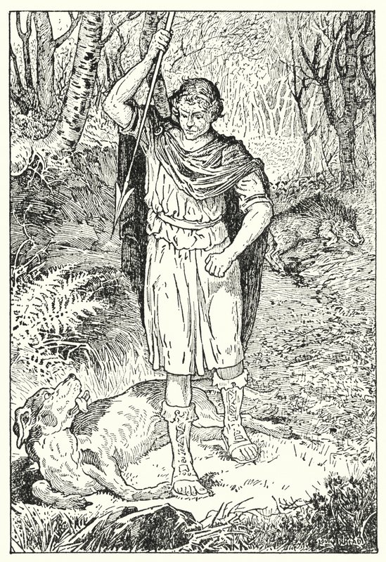 Starý pes (litografie) od Louis John Rhead