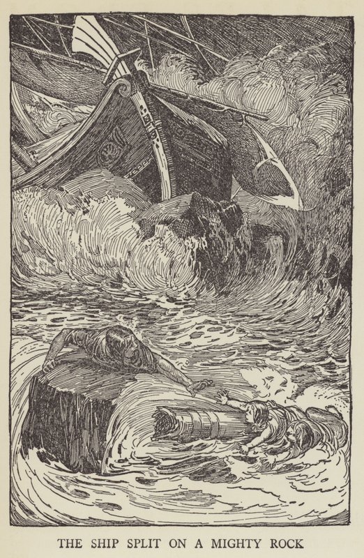 Loď se rozlomila o mocný kámen od Louis John Rhead