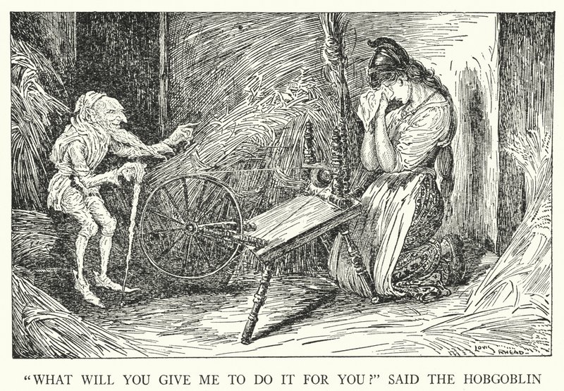 "Co mi dáš, abych to pro tebe udělal?" řekl Hobgoblin (litho) od Louis John Rhead