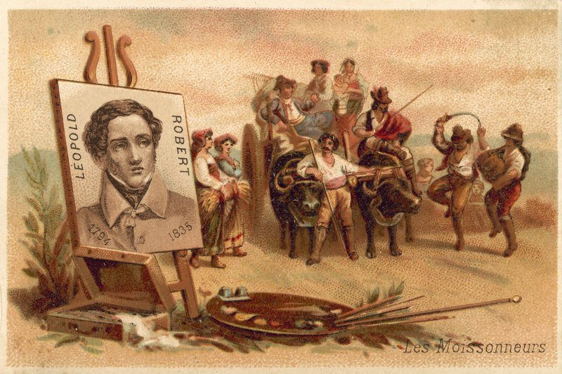The Harvesters od Louise Leopolda Roberta (chromolitho) od Louis Leopold Robert