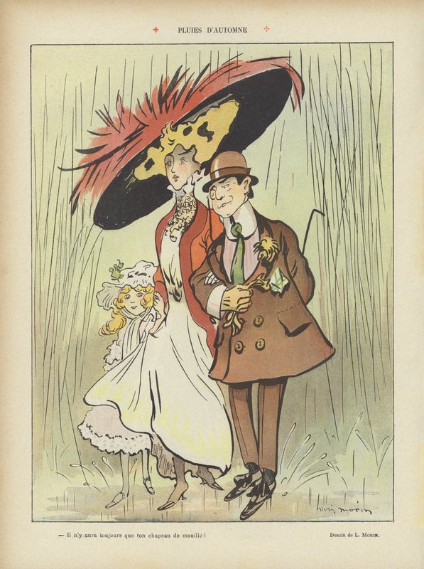 Podzimní deště. Ilustrace pro Le Rire od Louis Morin