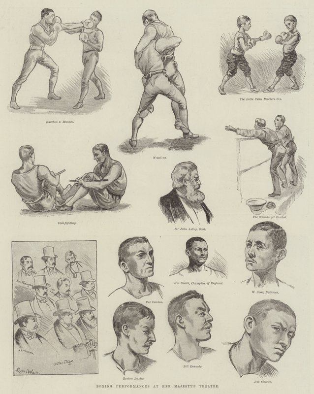 Boxerské představení v Divadle Jejího Veličenstva od Louis Wain