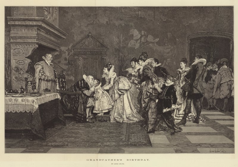 Narozeniny dědečků od Alexandre Louis Leloir
