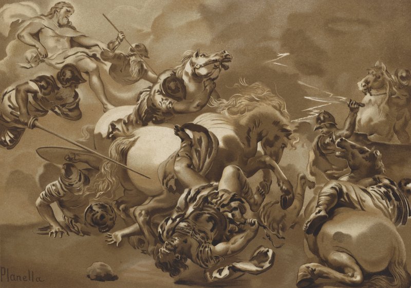 Smrt Juliana odpadlíka (chromolitho) od Luca Giordano