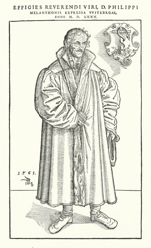 Philipp Melanchthon, německý protestantský reformátor (rytina) od Lucas The Younger (after) Cranach