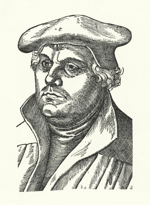Martin Luther, německý protestantský reformátor (rytina) od Lucas the Elder (after) Cranach