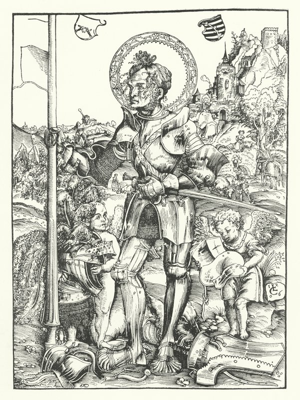 Svatý Jiří (rytina) od Lucas the Elder (after) Cranach