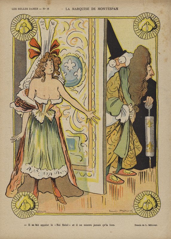 La Marquise De Montespan, ilustrace pro Le Rire od Lucien Metivet