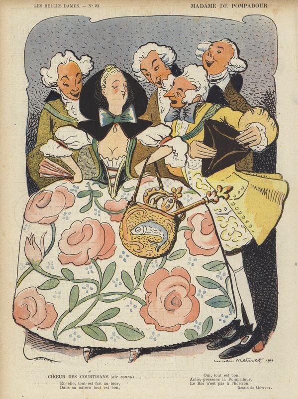 Madame De Pompadour, ilustrace pro Le Rire od Lucien Metivet