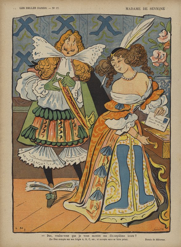 Madame De Sevigne, ilustrace pro Le Rire od Lucien Metivet