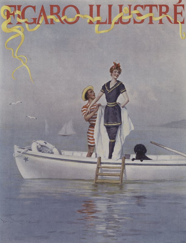 Une Pleine Eau en Mer. Obálka Le Figaro Illustre, srpen 1894 od Lucius Rossi