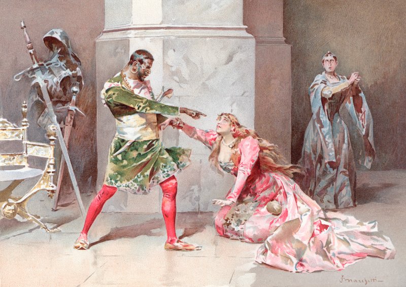 Ilustrace k Shakespearově Othello (chromolitho) od Ludovico Marchetti