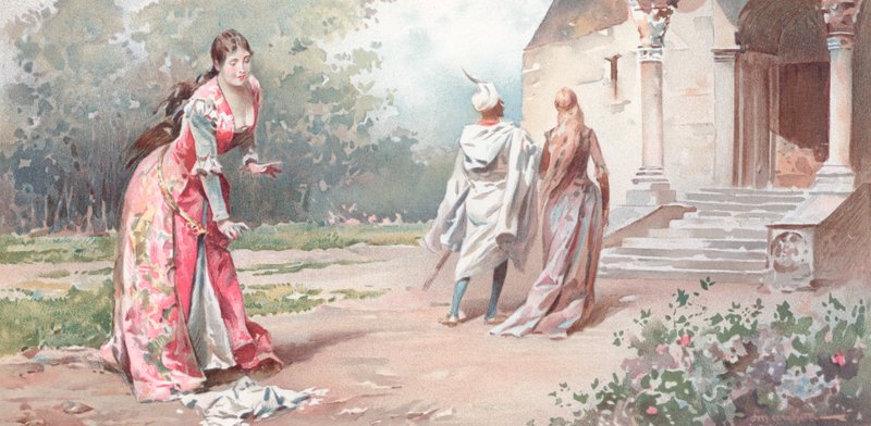 Ilustrace k Shakespearově Othello (chromolitho) od Ludovico Marchetti