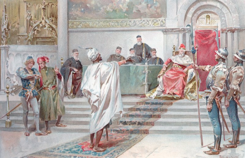 Ilustrace k Shakespearově Othello (chromolitho) od Ludovico Marchetti