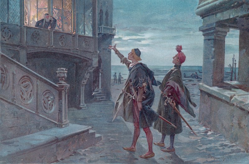 Ilustrace k Shakespearově Othello (chromolitho) od Ludovico Marchetti