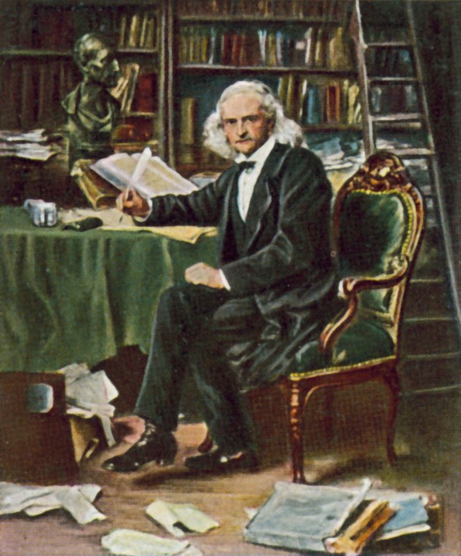 Theodor Mommsen, německý klasický učenec, historik a spisovatel (barevná litografie) od Ludwig Knaus
