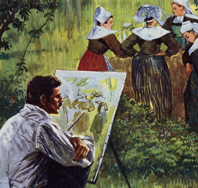 Cézanne ho inspiroval k malování barevných bretaňských krajin (barevná litografie). od Luis Arcas Brauner
