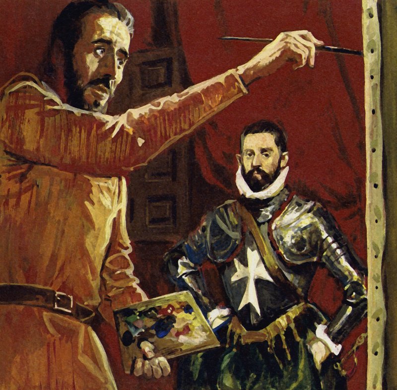 Obraz El Greca Vincentio Anastagi na Maltě (barevná litografie) od Luis Arcas Brauner