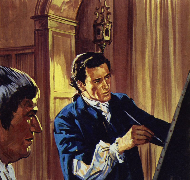 Gainsborough žil v Ipswichi a živil se malováním portrétů (barevná litografie). od Luis Arcas Brauner
