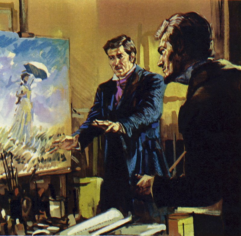 Renoir pracoval spolu se svým přítelem Monetem na rozvoji malířského stylu známého jako impresionismus (barevná litografie). od Luis Arcas Brauner