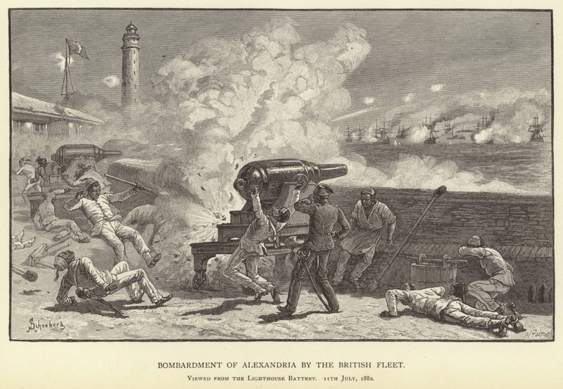 Bombardování Alexandrie britskou flotilou od M. Schonberg