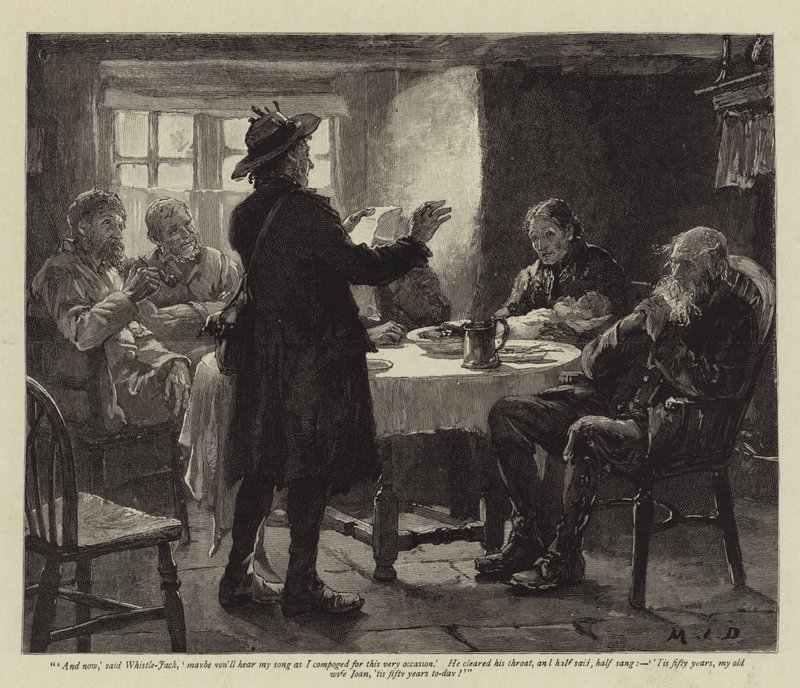 Ilustrace k Johnovi a Joan, A Coorious Story, od S Baring-Gould od Margaret Isabel Dicksee