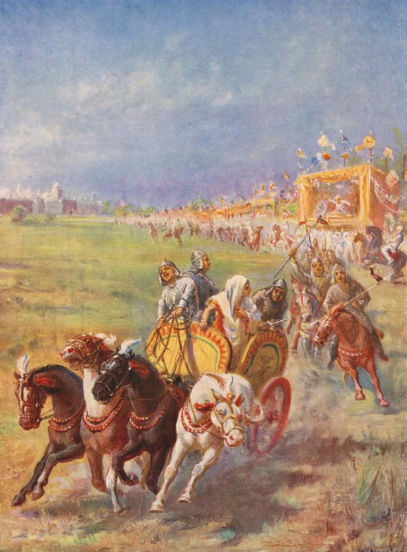 Zlomový okamžik v indických dějinách (barevná litografie) od Margaret (after) Dovaston