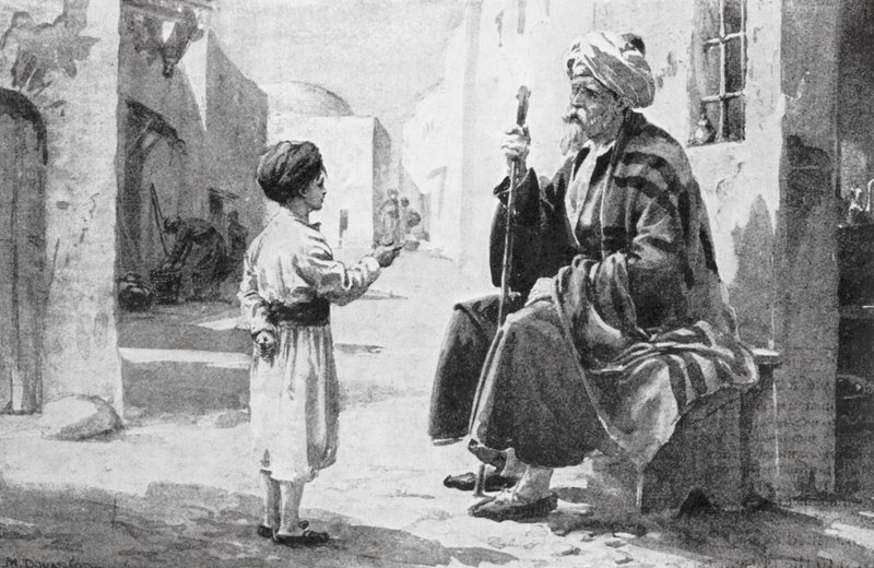 Firdausi slyší, jak mu opakují jeho vlastní verše (litho) od Margaret (after) Dovaston
