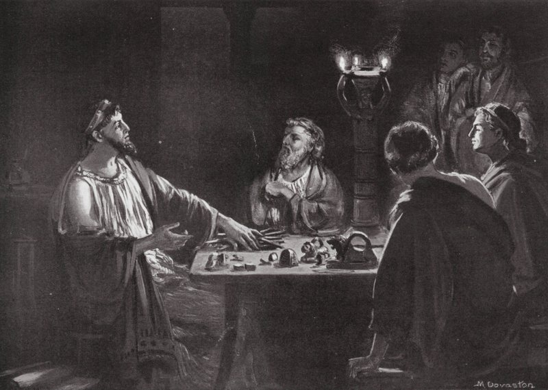 Zavedení měr a vah v Řecku (litografie) od Margaret (after) Dovaston
