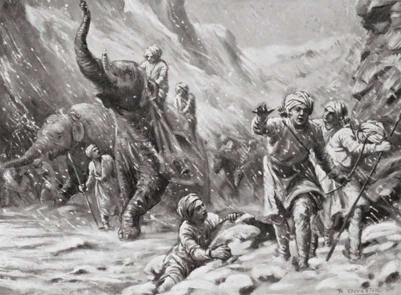 První úspěch Mahmúda z Ghazní, 1000 n. l. (litografie) od Margaret (after) Dovaston