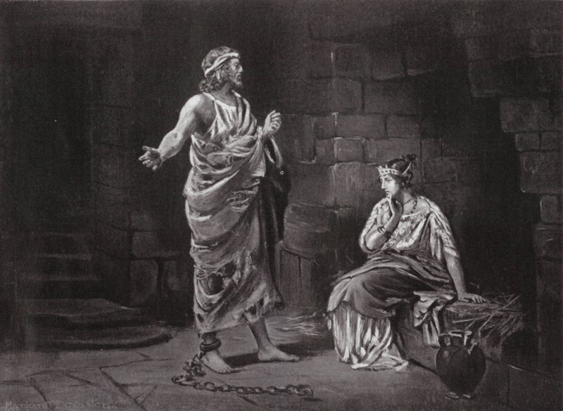 Pelopidas v zajetí (litografie) od Margaret (after) Dovaston