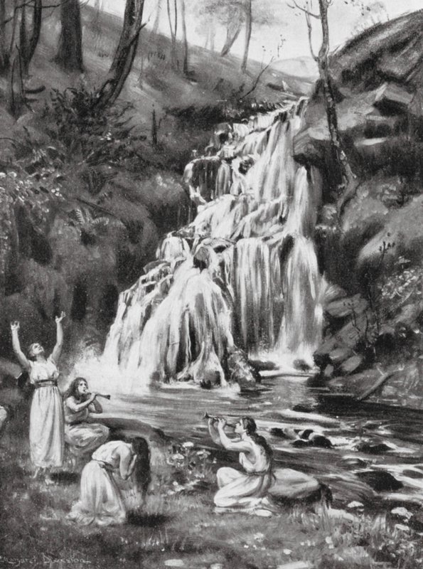 Fénické dívky truchlí nad ztrátou Adonise (litografie) od Margaret (after) Dovaston