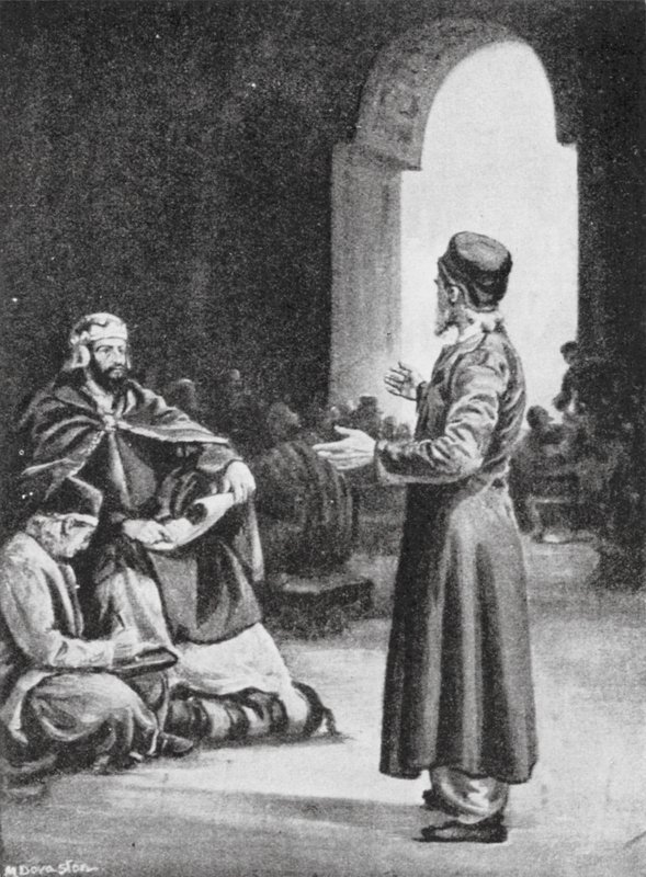 Vologeses III. dohlíží na sbírku Pehleviho Avesty, 160 n. l. (litografie) od Margaret (after) Dovaston